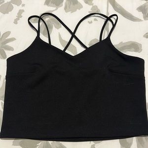 Black Crop Top with Strappy Back